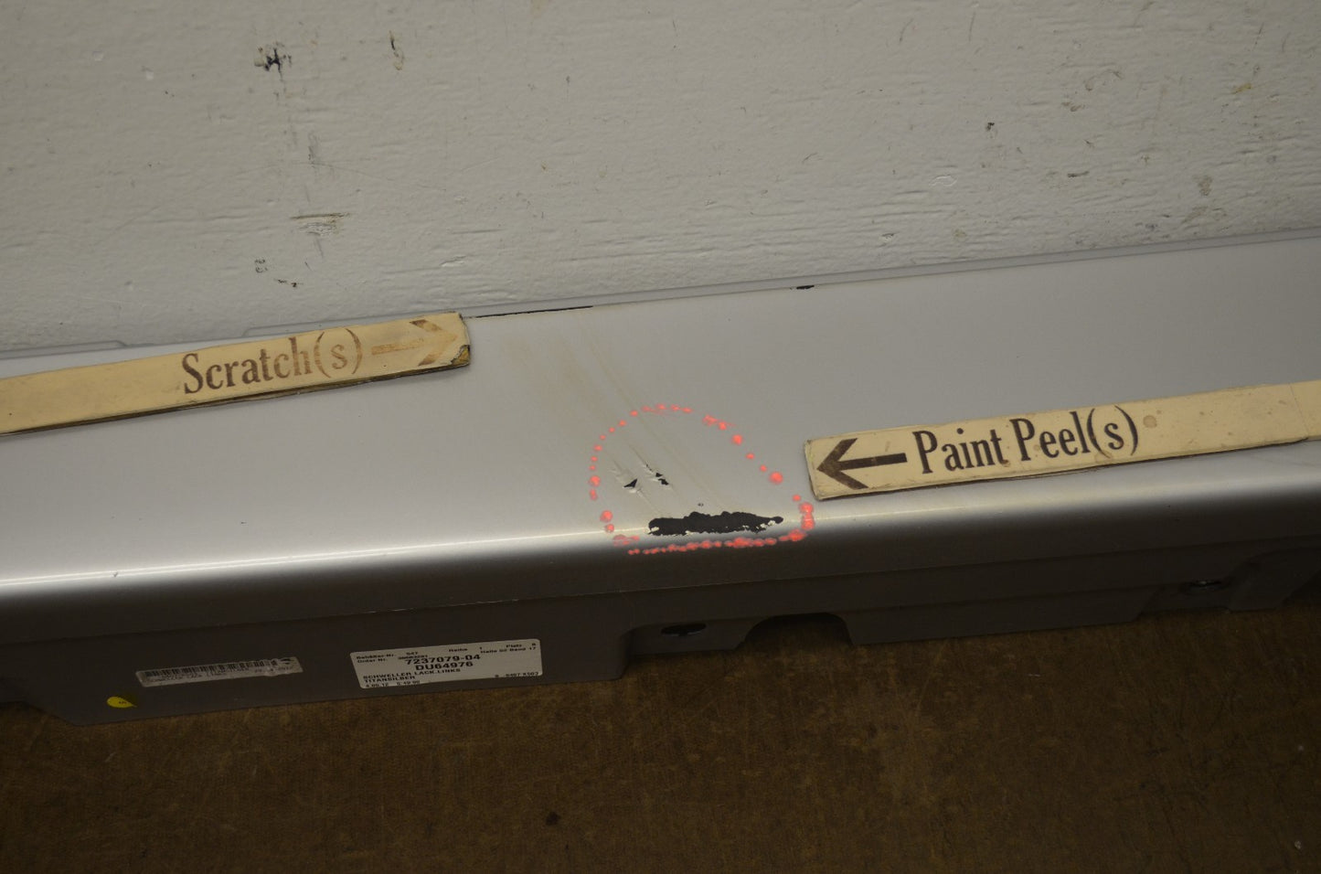 BMW F10 rocker panel molding — paint condition close-up