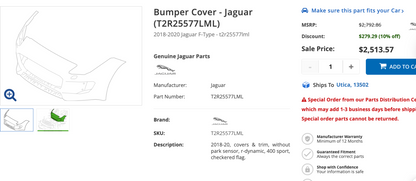 Jaguar F-Type front bumper additional view