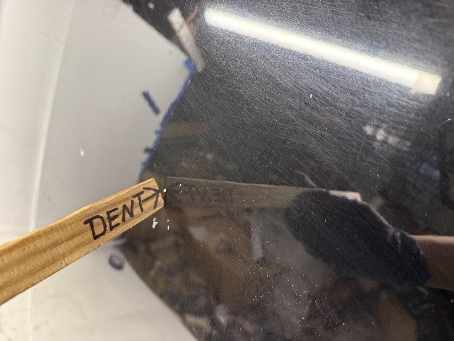 Honda Accord hood panel underside with inner dents