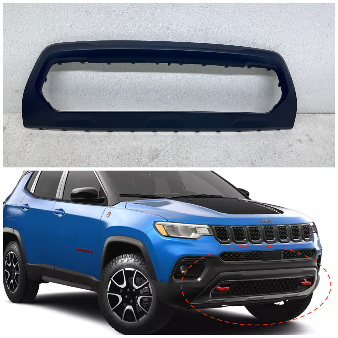 New 2022-2025 Jeep Compass Trailhawk OEM front lower grille surround 6XK26TZZAB — front view