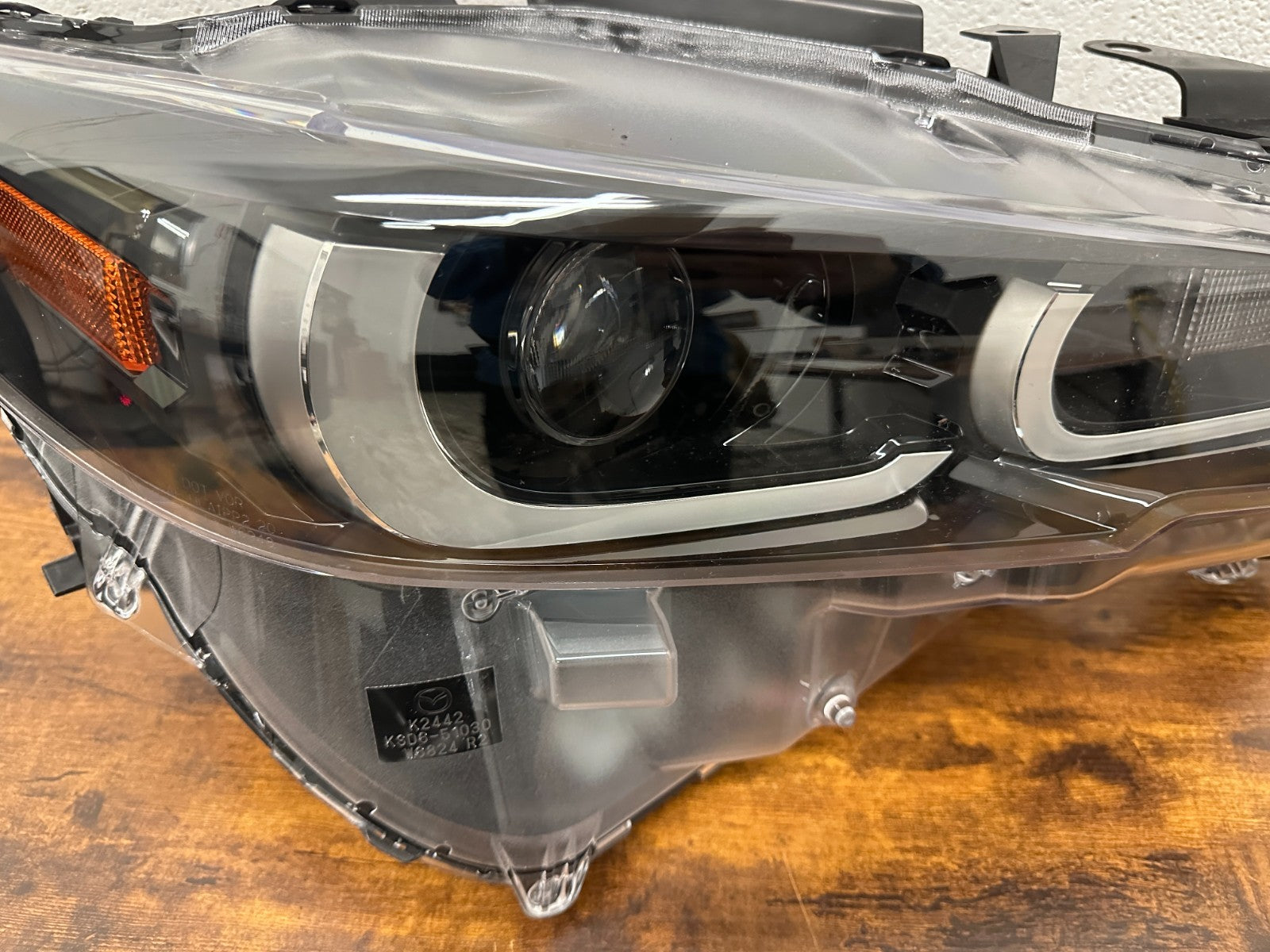 Mazda CX-5 RH headlight crystal-clear lens close-up