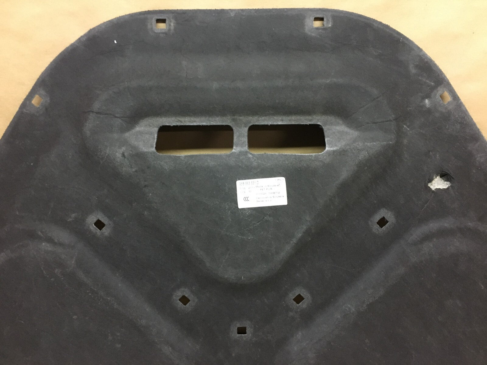Porsche Macan hood insulation pad — additional angle
